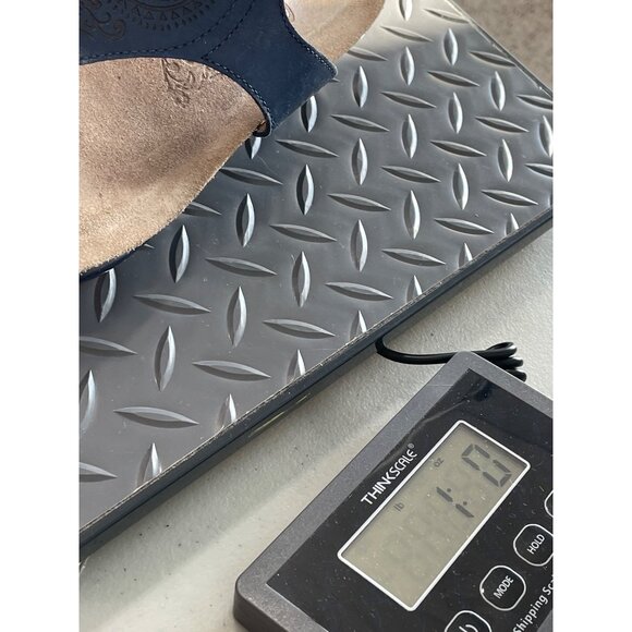 Dansko Priya Thong Sandals Size 37 Navy Blue Embossed Madala Cork Sole Comfort - Picture 10 of 10